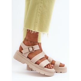 Sandalias de mujer Nicarda beige con suela gruesa 3