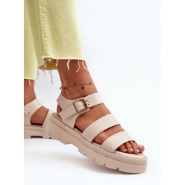 Sandalias de mujer Nicarda beige con suela gruesa 6