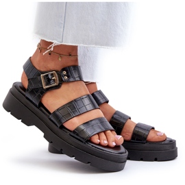 Sandalias de Mujer con Suela Gruesa, Negro Nicarda 9