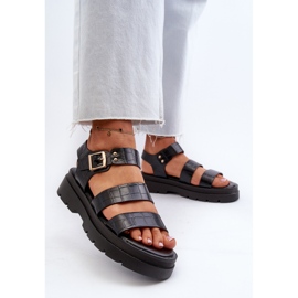 Sandalias de Mujer con Suela Gruesa, Negro Nicarda 3