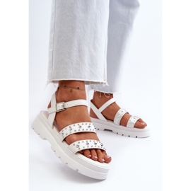 Sandalias Mujer Decoradas Piel Ecológica Blanco Arcida 4
