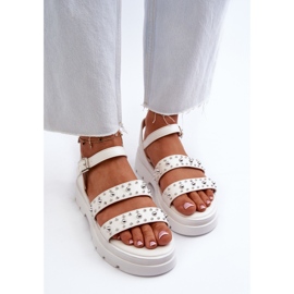 Sandalias Mujer Decoradas Piel Ecológica Blanco Arcida 7