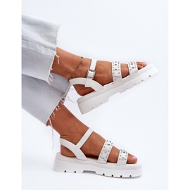 Sandalias Mujer Decoradas Piel Ecológica Blanco Arcida 8
