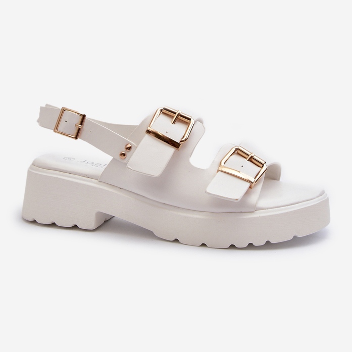 Sandalias Mujer Con Hebillas Piel Ecológica Blanco Konanttia 1