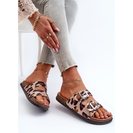 Chanclas de Mujer con Hebillas Beige y Marrón Oliena 9