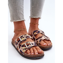 Chanclas de Mujer con Hebillas Beige y Marrón Oliena 6