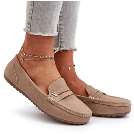 Mocasines clásicos Iramarie beige para mujer 9