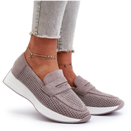 Mocasines Mujer Ante Eco Plataforma Gris Inesqua 8