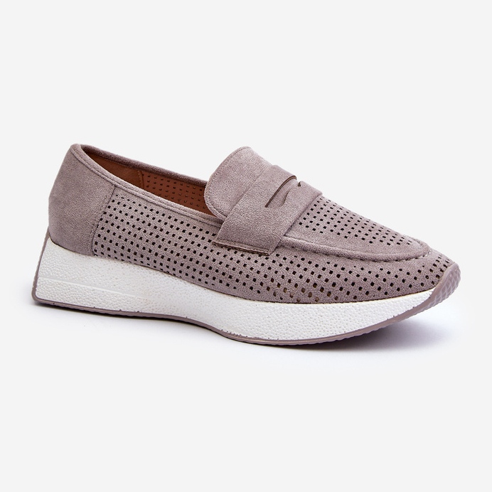 Mocasines Mujer Ante Eco Plataforma Gris Inesqua 1
