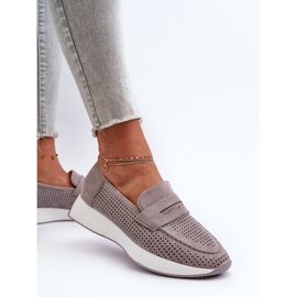 Mocasines Mujer Ante Eco Plataforma Gris Inesqua 5