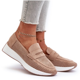 Mocasines Plataforma Beige Ante Ecológico Mujer de Inesqua 9