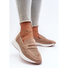 Mocasines Plataforma Beige Ante Ecológico Mujer de Inesqua 3