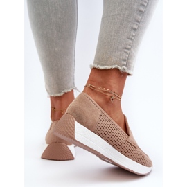 Mocasines Plataforma Beige Ante Ecológico Mujer de Inesqua 7