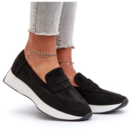 Mocasines De Mujer Con Plataforma Ante Eco Negro Inesqua 9