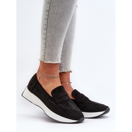 Mocasines De Mujer Con Plataforma Ante Eco Negro Inesqua 2