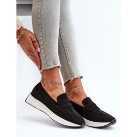 Mocasines De Mujer Con Plataforma Ante Eco Negro Inesqua 8