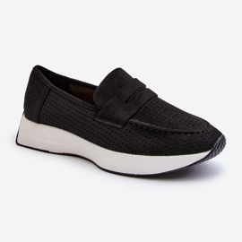Mocasines De Mujer Con Plataforma Ante Eco Negro Inesqua 1
