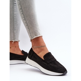 Mocasines De Mujer Con Plataforma Ante Eco Negro Inesqua 5