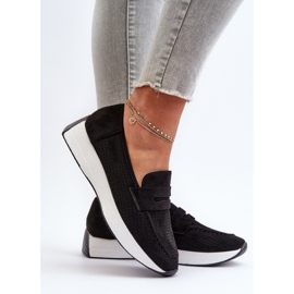 Mocasines De Mujer Con Plataforma Ante Eco Negro Inesqua 6