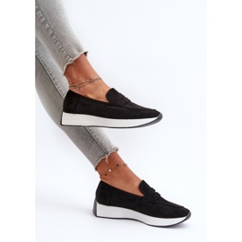 Mocasines De Mujer Con Plataforma Ante Eco Negro Inesqua 7