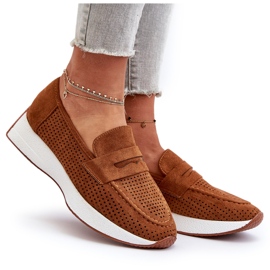 Mocasines Inesqua Mujer Ante Eco Camello Con Plataforma marrón 7