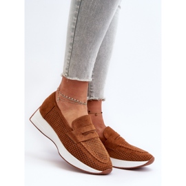 Mocasines Inesqua Mujer Ante Eco Camello Con Plataforma marrón 2