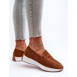 Mocasines Inesqua Mujer Ante Eco Camello Con Plataforma marrón 5