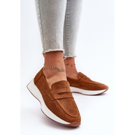 Mocasines Inesqua Mujer Ante Eco Camello Con Plataforma marrón 3