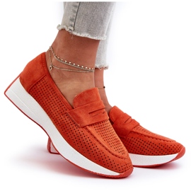 Mocasines Mujer Ante Eco Plataforma, Naranja, Inesqua 9