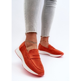 Mocasines Mujer Ante Eco Plataforma, Naranja, Inesqua 3