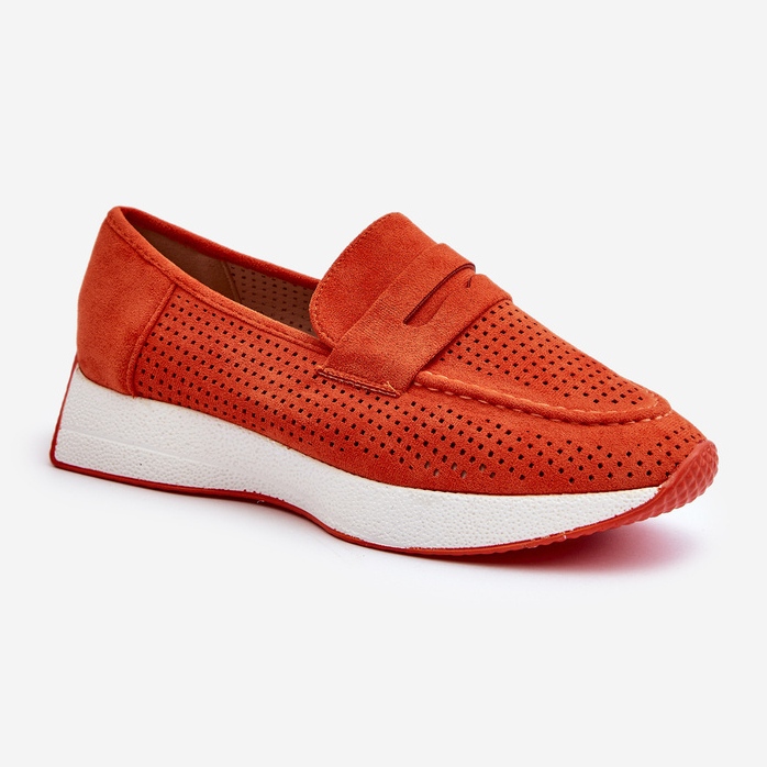 Mocasines Mujer Ante Eco Plataforma, Naranja, Inesqua 1