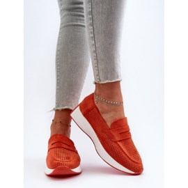 Mocasines Mujer Ante Eco Plataforma, Naranja, Inesqua 4