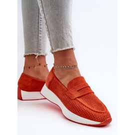 Mocasines Mujer Ante Eco Plataforma, Naranja, Inesqua 6