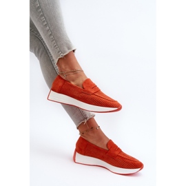 Mocasines Mujer Ante Eco Plataforma, Naranja, Inesqua 7
