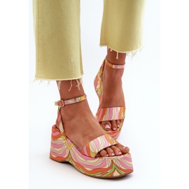 Sandalias Estampadas Con Plataforma Y Cuña Multicolor Wiandia 5