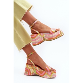 Sandalias Estampadas Con Plataforma Y Cuña Multicolor Wiandia 6