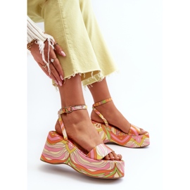 Sandalias Estampadas Con Plataforma Y Cuña Multicolor Wiandia 7