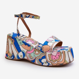 Sandalias Estampadas Con Plataforma Y Cuña Multicolor Wiandia 3