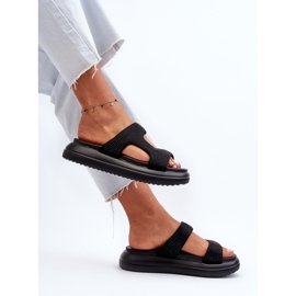 Chanclas decoradas de mujer Jestella negra con plataforma negro 7