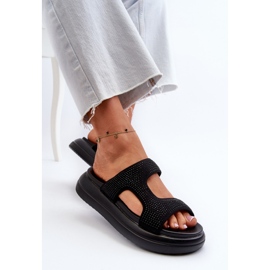 Chanclas decoradas de mujer Jestella negra con plataforma negro 6