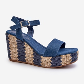 Sandalias cuña mujer denim con trenza azul Reviala 2 Sandalias cuña mujer denim con trenza azul Reviala 2