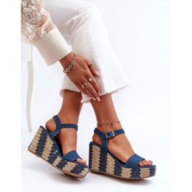 Sandalias cuña mujer denim con trenza azul Reviala 1 Sandalias cuña mujer denim con trenza azul Reviala 1
