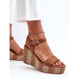 Sandalias de Mujer con Cuña y Trenzado Camel Reviala marrón 4