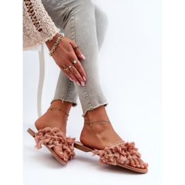 Chanclas Planas De Mujer Con Flecos, Dirty Pink Rialle rosado 6