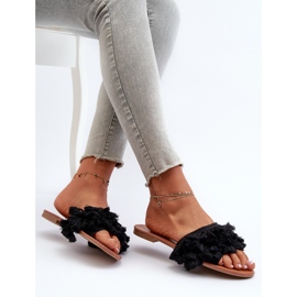 Chanclas Planas De Mujer Con Flecos, Negro Rialle 8