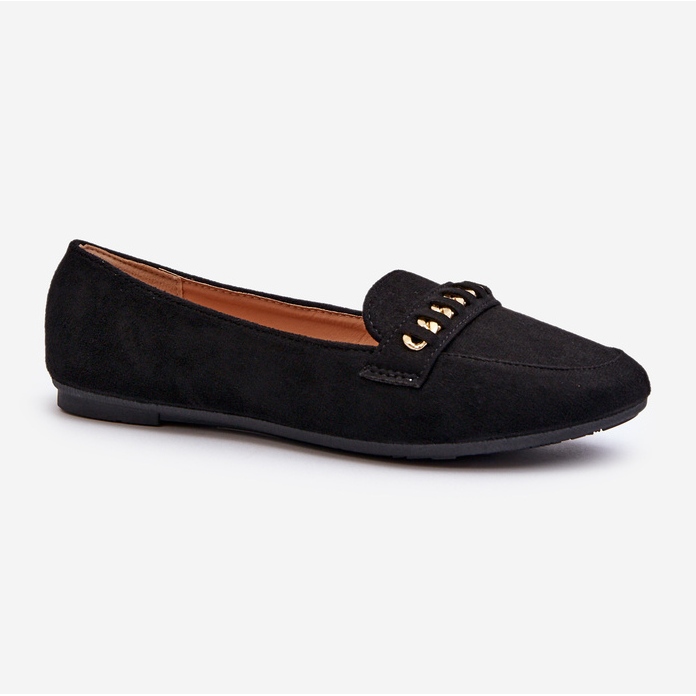 Mocasines Mujer Brillantes Con Cadena, Aredilla Negro 1