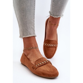 Mocasines Mujer Brillantes Con Cadena Camel Aredilla marrón 4
