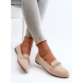 Mocasines Mujer Brillantes Con Cadena Beige Aredilla 8