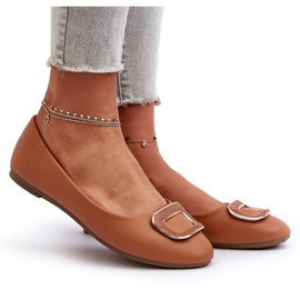 Bailarinas Enicoria Ecopiel Camel con decoración marrón 7