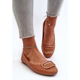 Bailarinas Enicoria Ecopiel Camel con decoración marrón 4